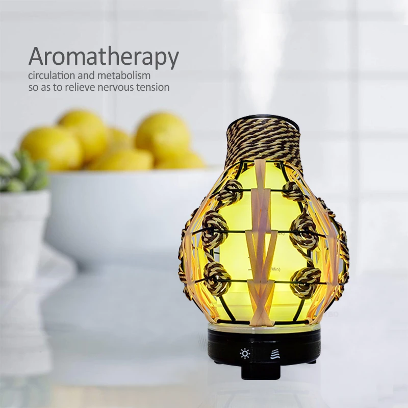 KBAYBO 120ML ultrasonic air humidifier hollow electric aromatherapy essential oil diffuser with 7 color LED light purifier | Бытовая