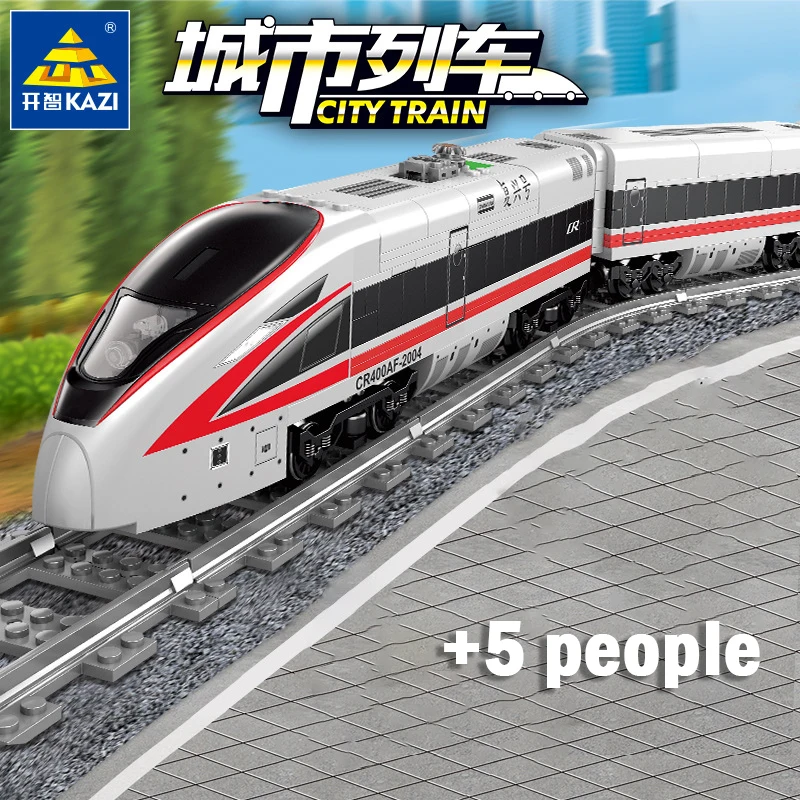 Детский конструктор KAZI Электрический Железнодорожный поезд со звуком и светом |