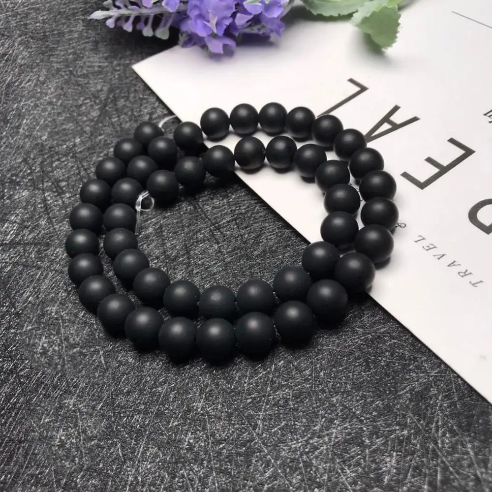 

High quality Matte Black Natural stone Beads Pick Size Loose Bead 4mm 6mm 8mm 10mm For noble bracelets DIY charm Jewelry making