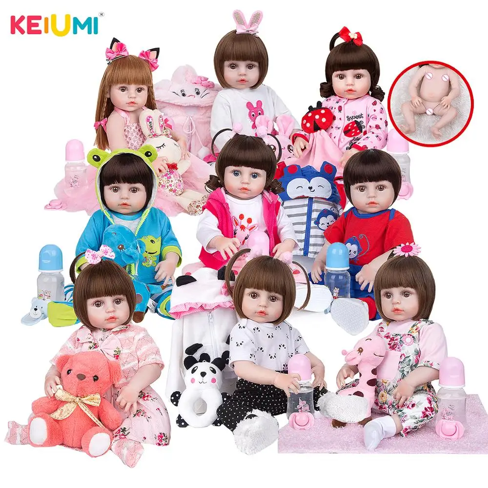 KEIUMI Wholesale Reborn Menina Menino Full Silicone Vinyl Reborn Baby Dolls Birthday Gifts Fashion Can Bath Baby Kids Playmate