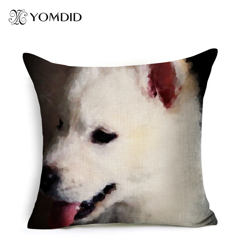 Наволочки с принтом милого мопса собаки льняные и Полиэстеровые декоративные