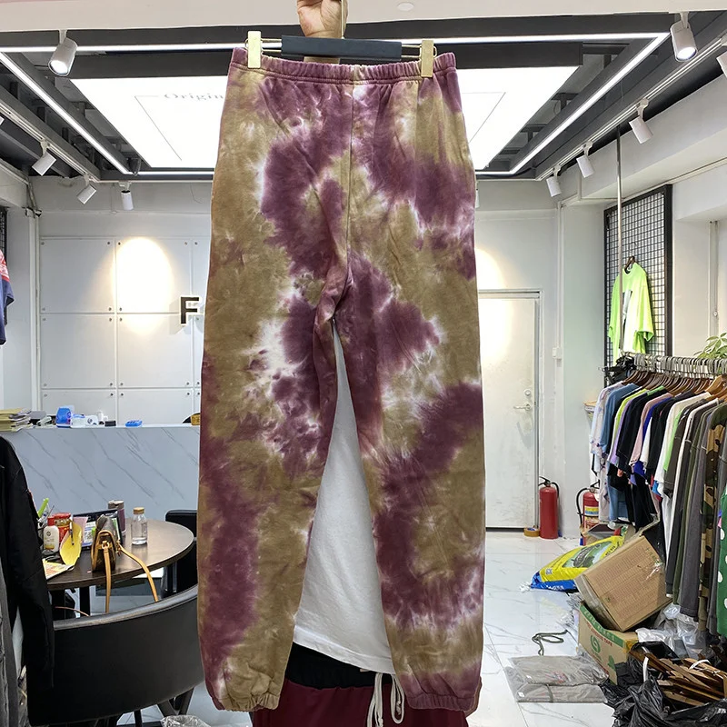 Брюки Tie Dye Kanye West махровые Хлопковые Штаны в стиле хип-хоп обслуживание по