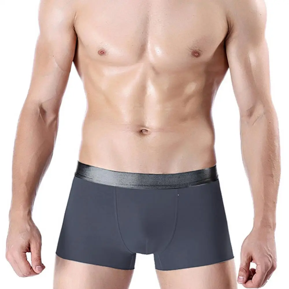 

Пикантное Мужское нижнее белье, боксеры, однотонные Бесшовные дышащие трусы-боксеры, высококачественные мягкие простые трусы для сна, XL