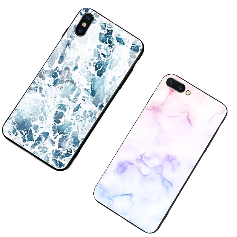 Мраморный чехол из закаленного стекла для Xiaomi Redmi Note8 7 5 6 Pro Pocophone F1 Mi8 A2 Lite 6X 5X Mi9 SE 9 t