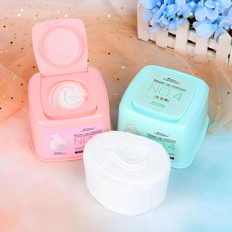 

250Pcs/Box Cotton Pads Makeup Remover Wipes Facial Cosmetic Deep Clean Tool Skin Care Face Wash Pumping Paper Makeup Tools