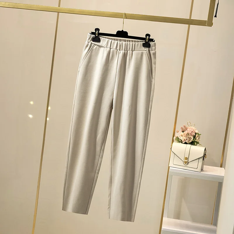 

Autumn Winter Plus Size Loose Woolen Harem Pants Women 2021 Spring Thick Harem Trousers Women Casual Radish Pants Womens