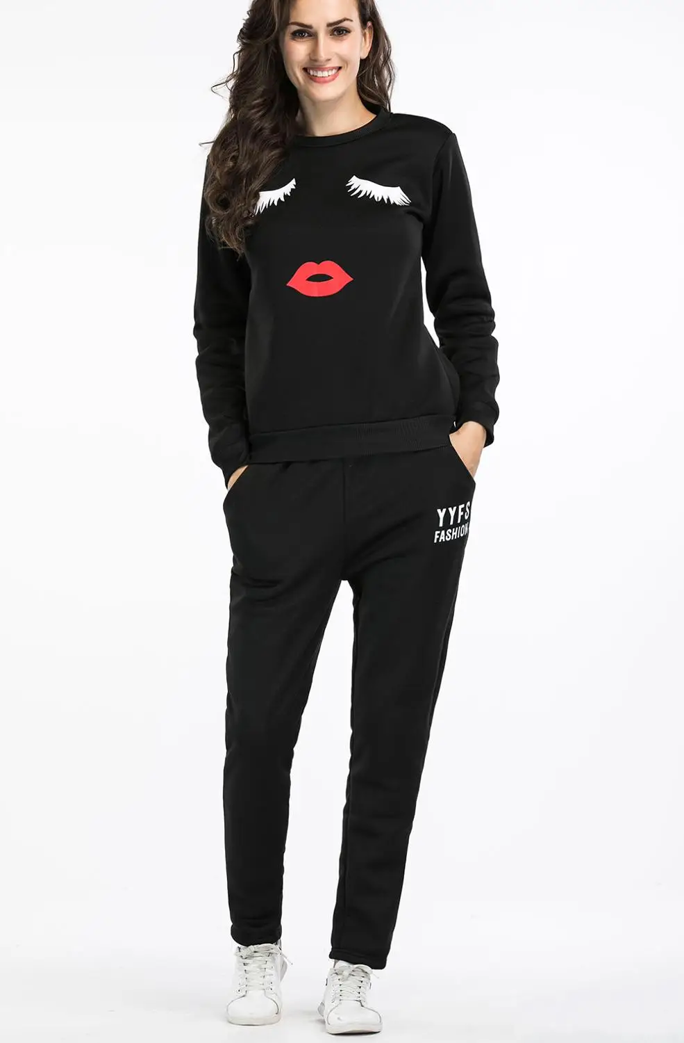 Женский спортивный костюм велюровый пуловер и спортивные штаны комплект из 2