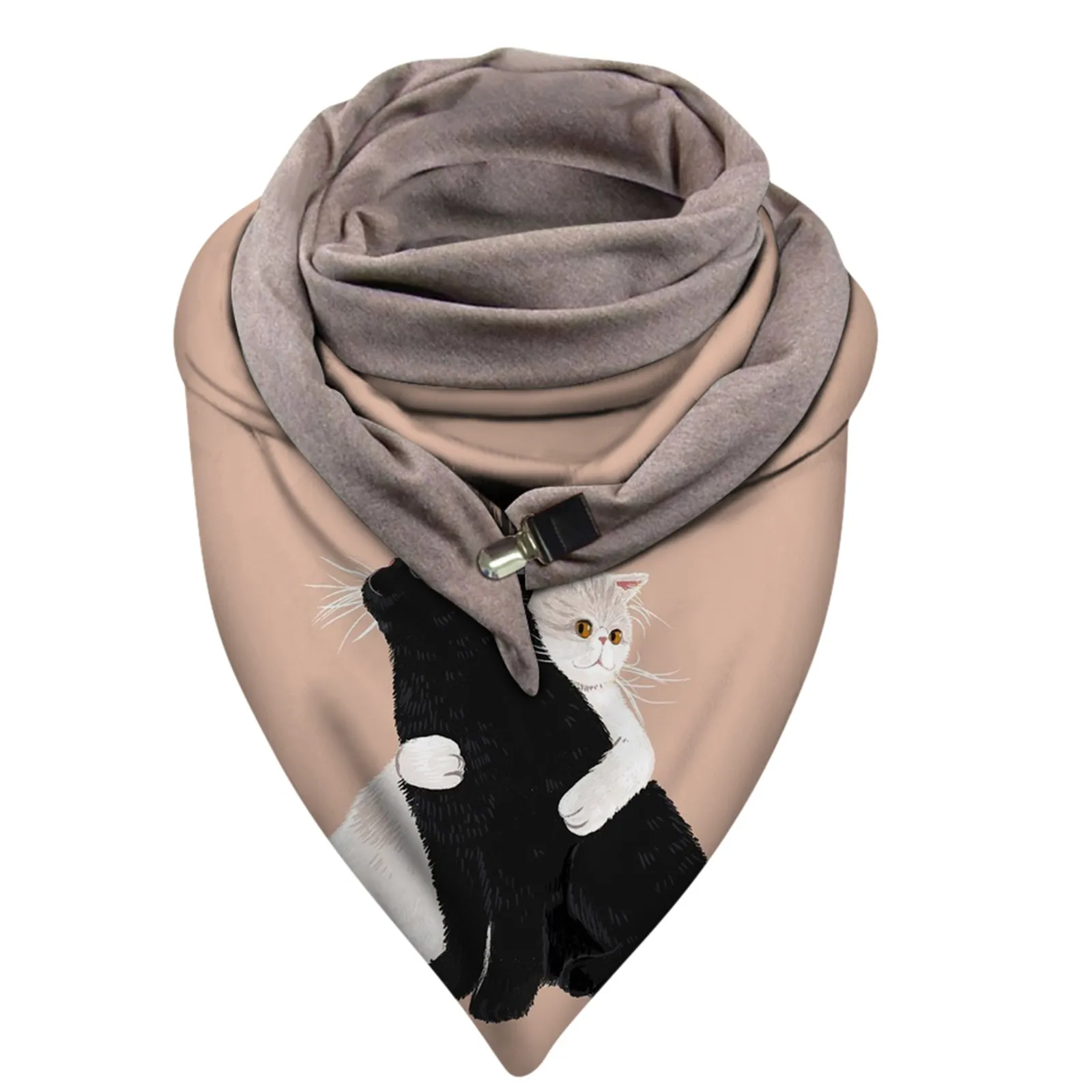 

Face Cover Scarves Women Winter Stripe Dot Printing Button Shawls Soft Wrap Warm Casual Scarf Outdoor Mouth Cover Py6