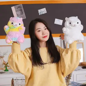 Милые супер милая креативная игрушка; Радужная Альпака ручная кукла плюшевая игрушка детское раннее образование кукла для рассказывания историй тряпичная кукла овец Перчатки