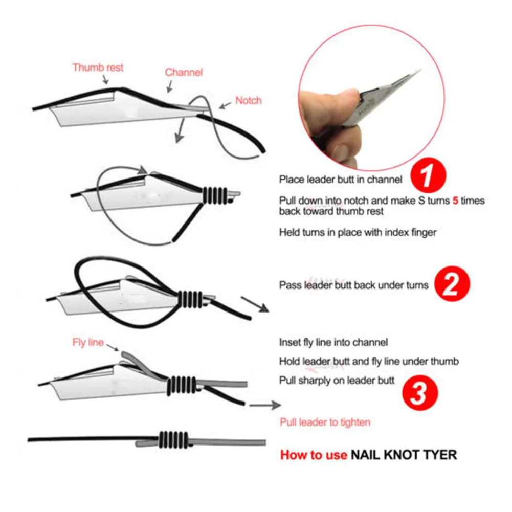 

Stainless Steel Hook Line Knotter Quick Nail Knot Tying Loop Tyer Hook Tier For Fly Fishing Tackle Outdoor Fishing Accessories