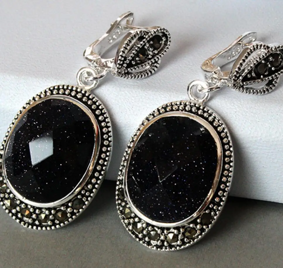 Бесплатная доставка Винтажные Ювелирные изделия из серебра 925 пробы серьги