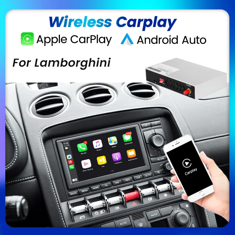 

Беспроводная автомобильная навигация Apple Carplay для Lamborghini с Android, IOS, GPS, радио, поддержка экрана OEM 6,5 дюйма/8,8 дюйма