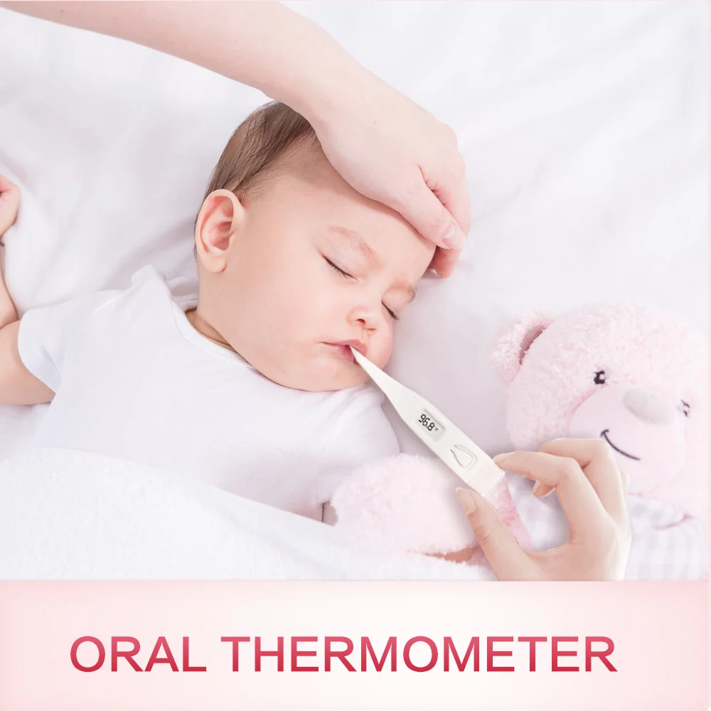 

Sinocare Household Thermometer for Fever, Digital Basal Body Thermometer Oral, Armpit or Rectal Temperature Electronic LCD Displ