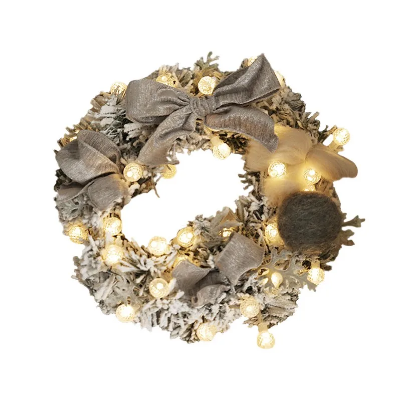 Новогодняя гирлянда Рождественский венок ручной работы подвеска из ротанга