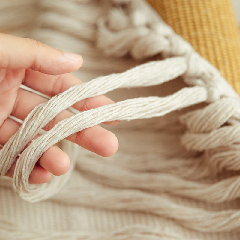 Настенный подвесной гобелен в стиле бохо из ткани макраме с геометрическим