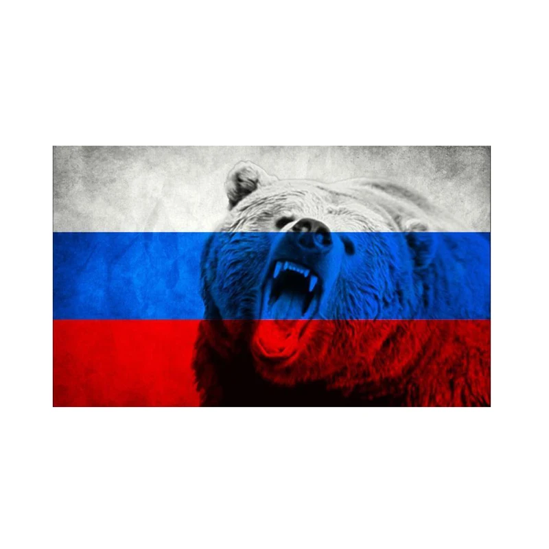 

Hot Animal Bear Reflective Russia Flag Decal Art Pattern Car Stickers Styling Sunscreen Decal KK Apply To Car Window window