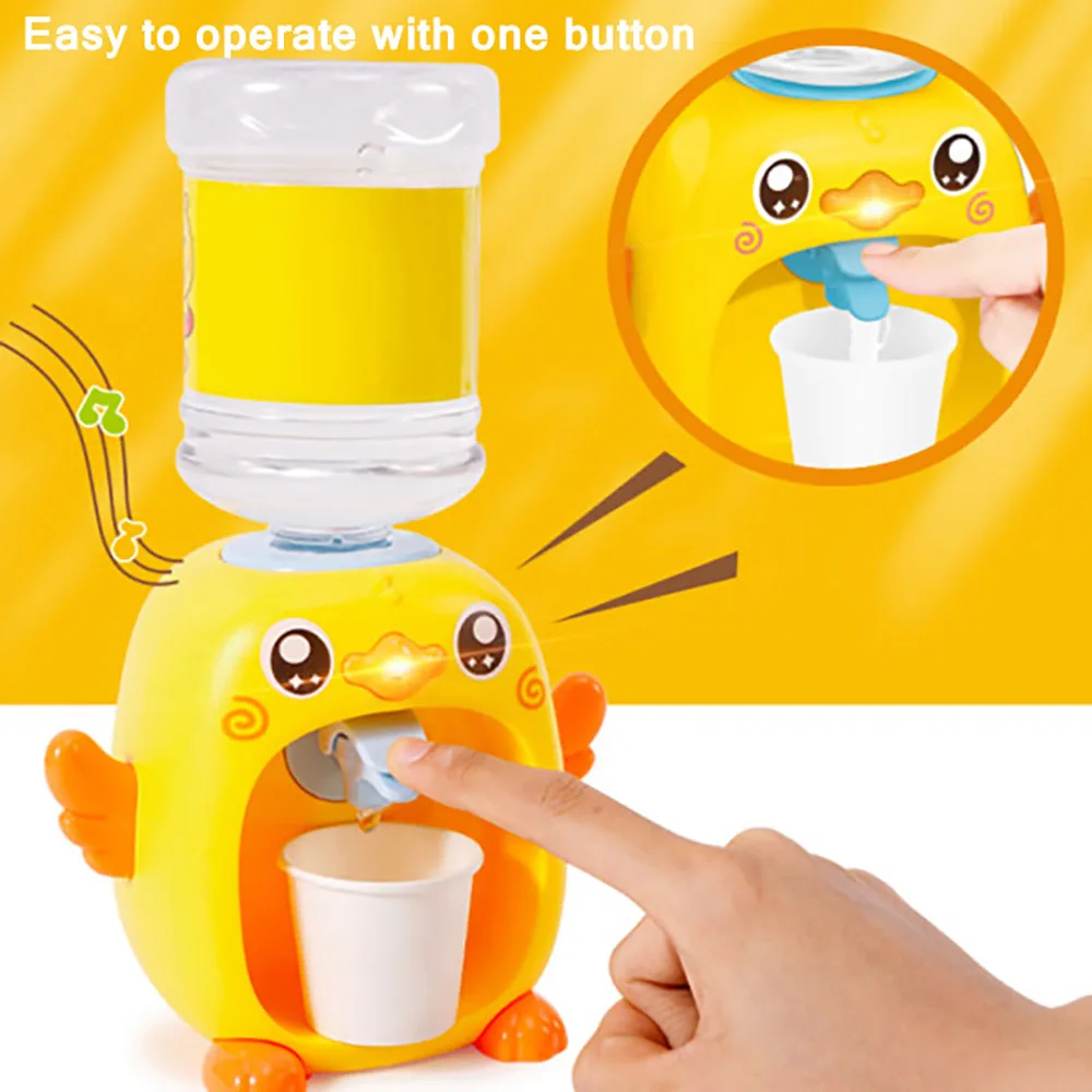 детская кухня Мини диспенсер для воды кухонная игрушка с желтой уткой имитация