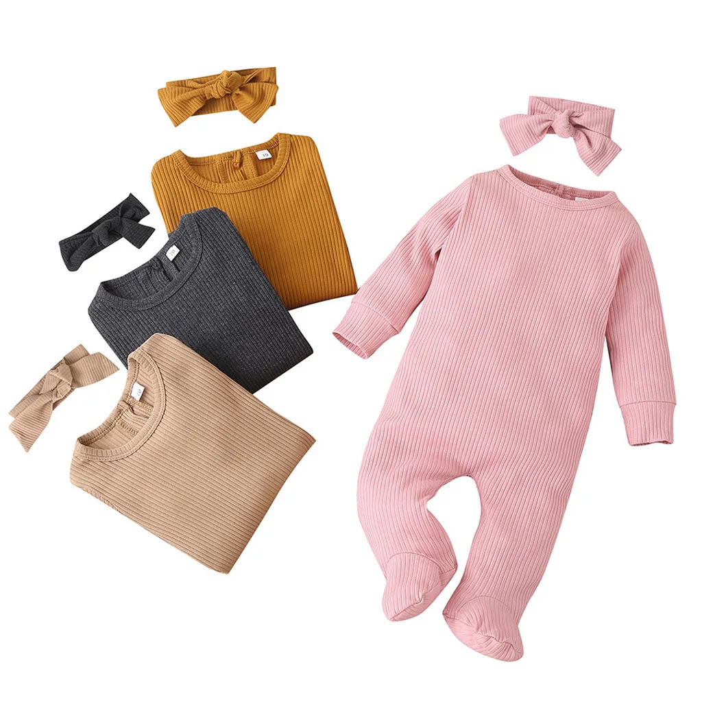 Одежда для новорожденных Боди малышей маленьких мальчиков Однотонный