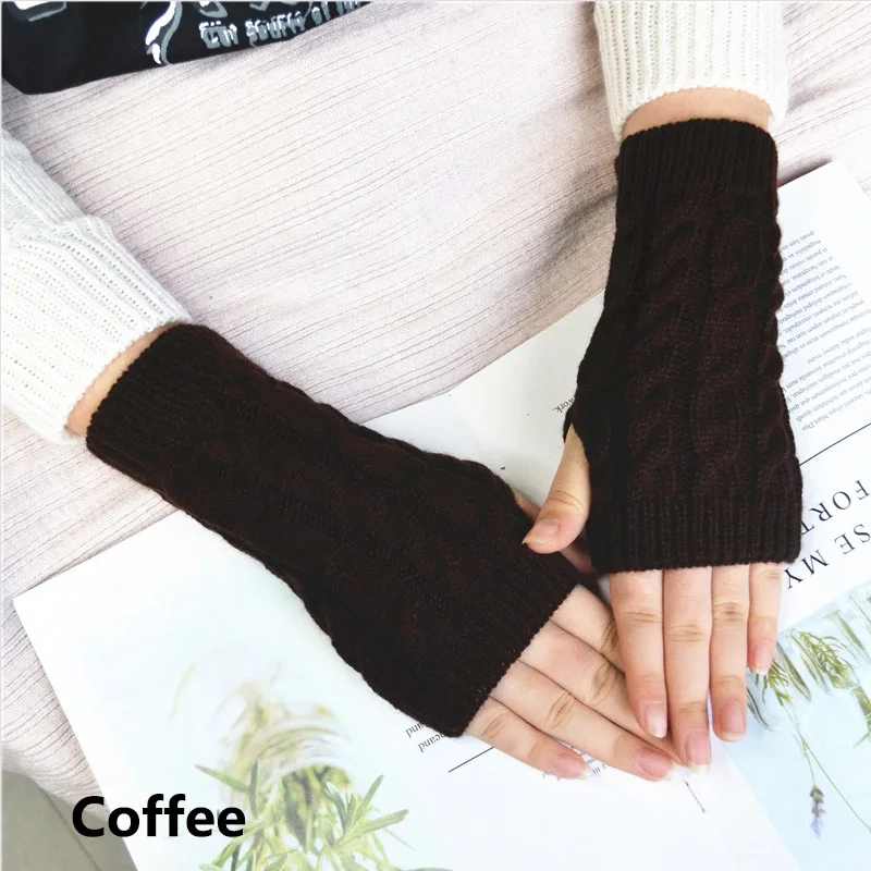 A7 coffee Женские милые кошачья лапа с когтями, плюшевые варежки, зимние теплые толстые перчатки без пальцев, мягкие перчатки с когтями медведя, перчатки с когтями на пол пальца, варежки с когтями - Цвет: A7 coffee