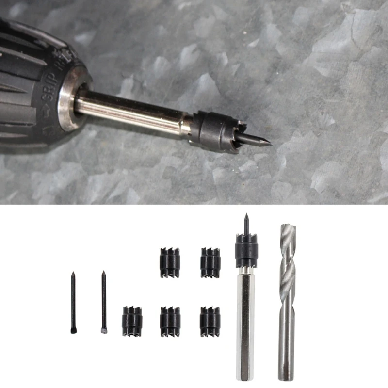 

High-speed Steel 9 Piece of Hexagonal Shank Drill Bits Spot Welding Drills Quickly Drill Holes set Tools