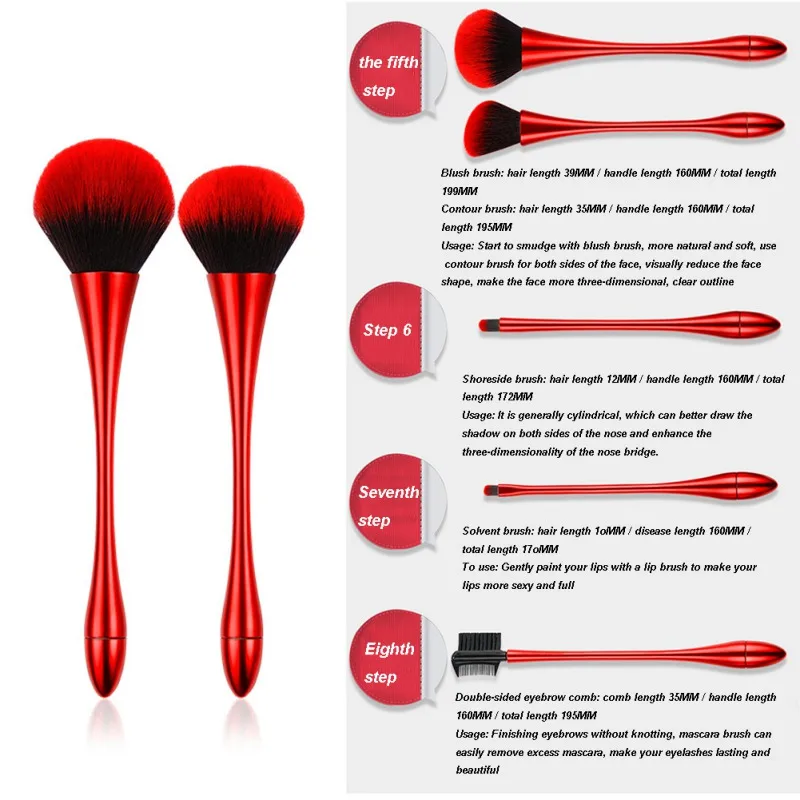 

Makeup Brush Kit Foundation Loose Powder Eyeshadow Brush Lip Brush Blush Eyebrow Set