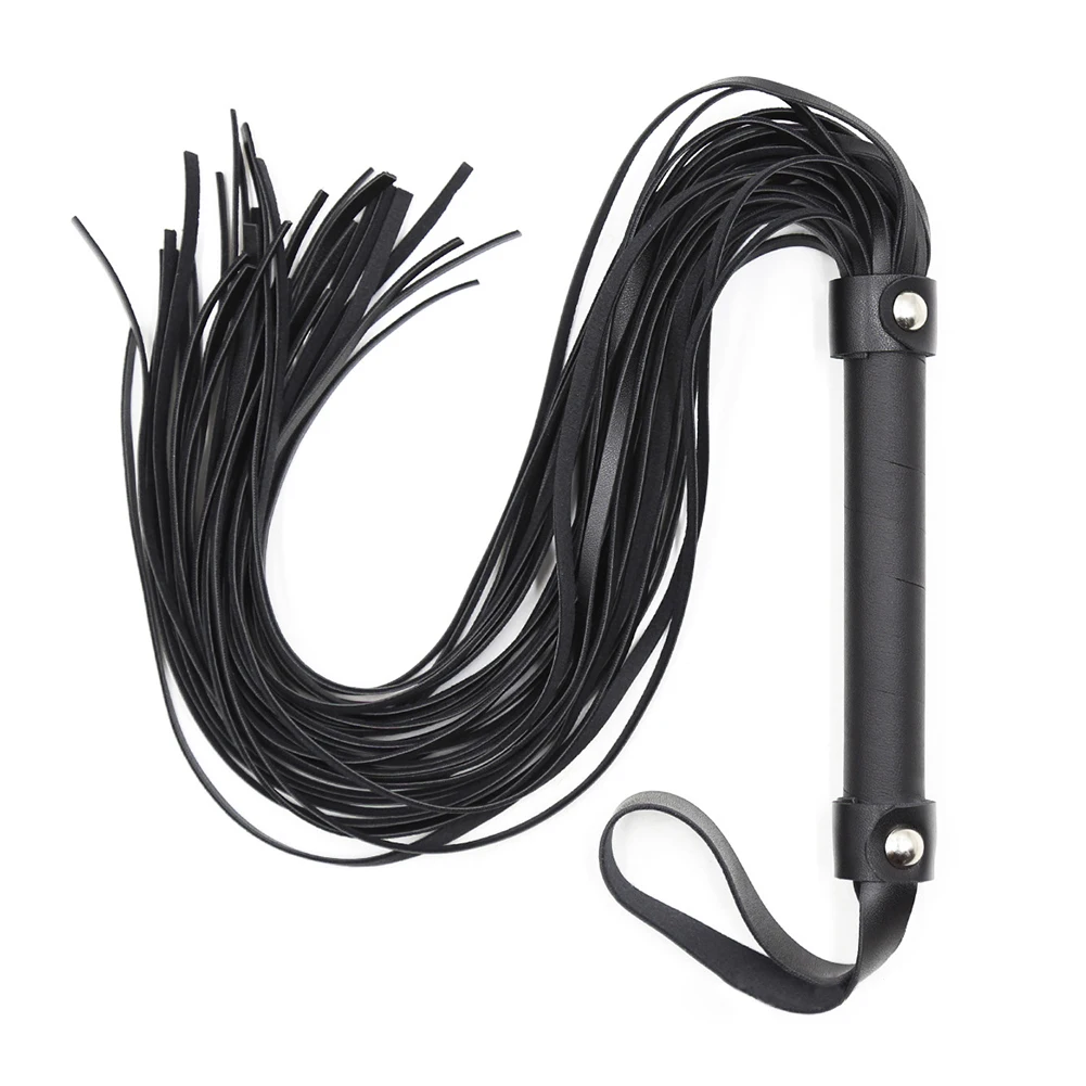 

Faux PU Leather Pimp Whip Racing Riding Crop Party Flogger Hand Cuffs Queen Black Horse Riding Whip