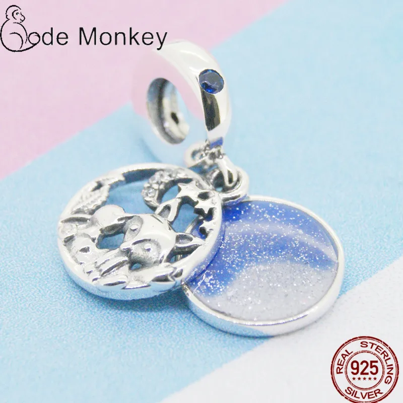 CodeMonkey Аутентичные 925 пробы серебряные милые бусы с лисой подходят для