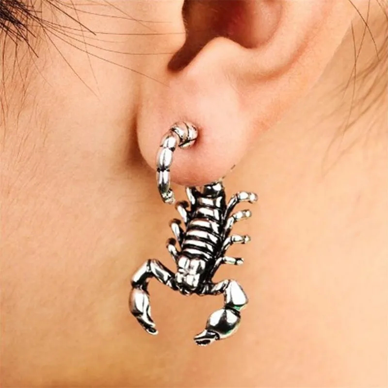 1 шт. модные подарки унисекс новые серьги для пирсинга скорпиона 3D мужчин и женщин