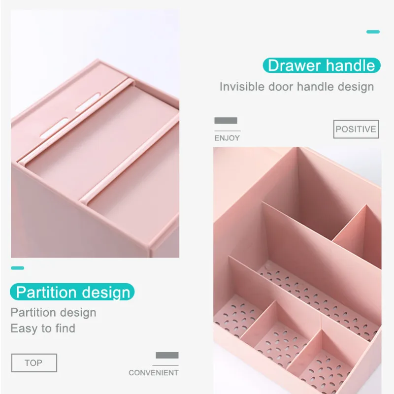 

Cosmetic Storage Box Drawer Dressing Table Desktop Plastic Cosmetics Storage Drawer Compartment Skin Care Product Container