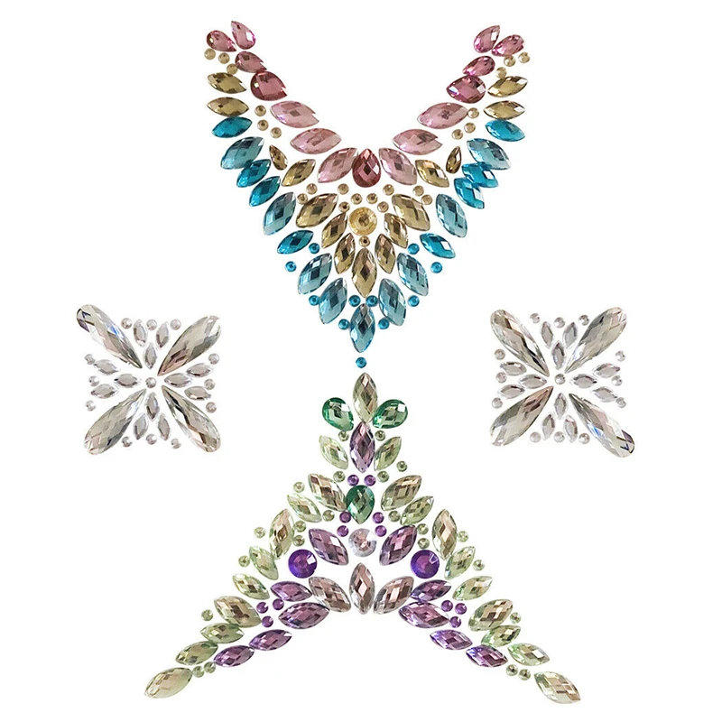 Модные грудь декоративные драгоценные камни клей тело драгоценность для молодых