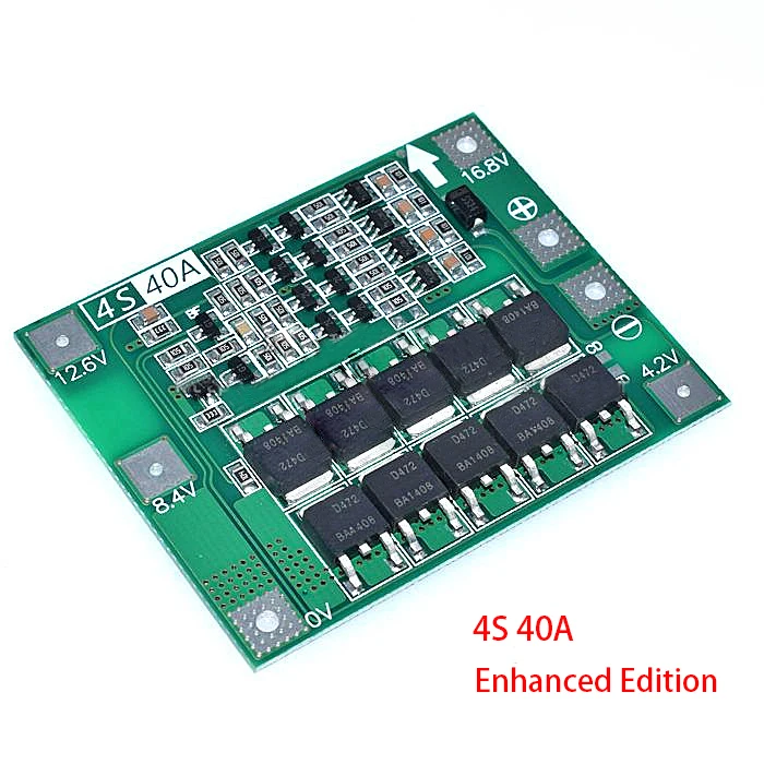 Защитная плата 3S/4S 40A/60A 18650 BMS для зарядки литий ионных батарей двигателя