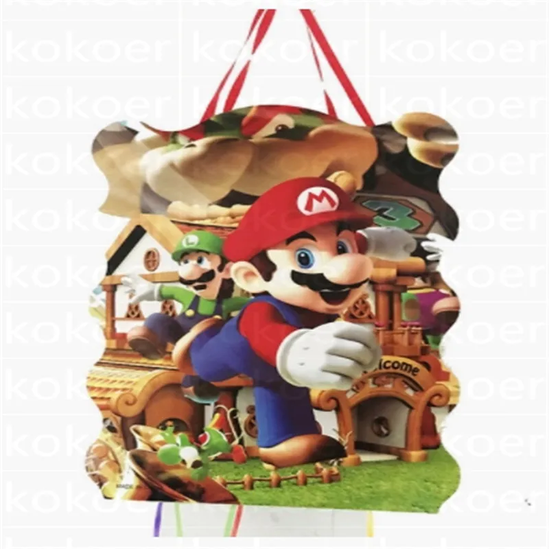 Mario Bros складные pinata Mario Bros вечерние украшения для игры Забавные товары для дня рождения Супер Марио пината - Цвет: Pinata-1pcs