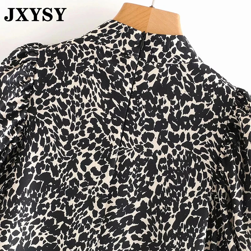 Женская винтажная блузка JXYSY Za модная офисная в полоску с круглым вырезом и