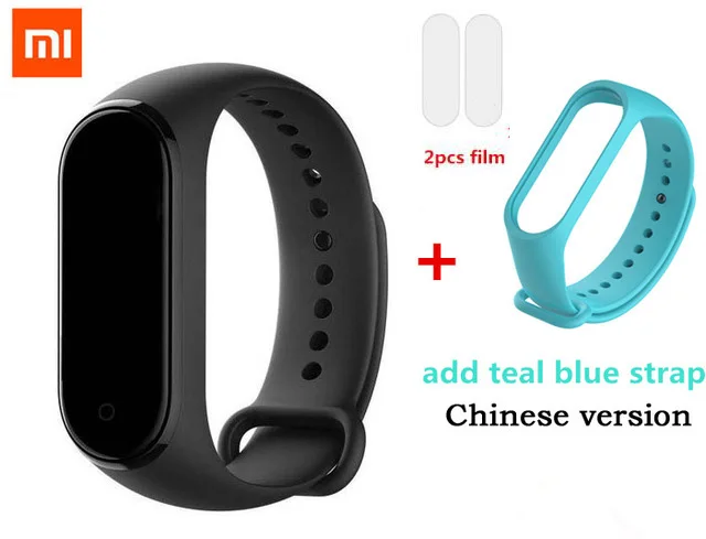 add Blue strap Xiaomi Mi-браслет 4 смарт-Браслет фитнес-браслет AI Bluetooth 5,0 AMOLED цветной сенсорный экран AI частота сердечных сокращений - Цвет: add Blue strap