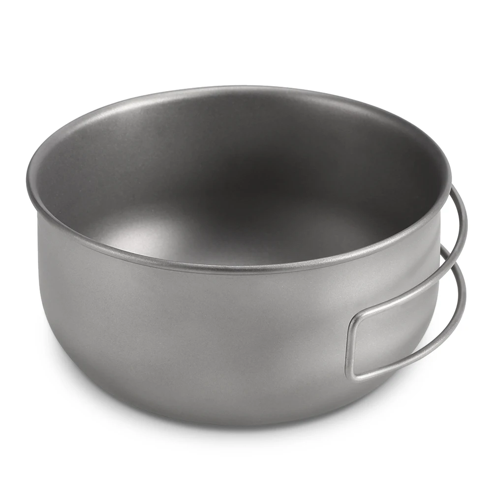 Титановая миска 400 мл суперлегкая для кемпинга портативная посуда приготовления