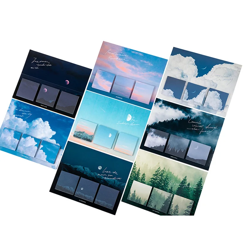 

60Sheets Creative Moon Star Series Memo Pad Paper Sticky Notes Decorative Material Paper Kawaii Stationery School Supplies
