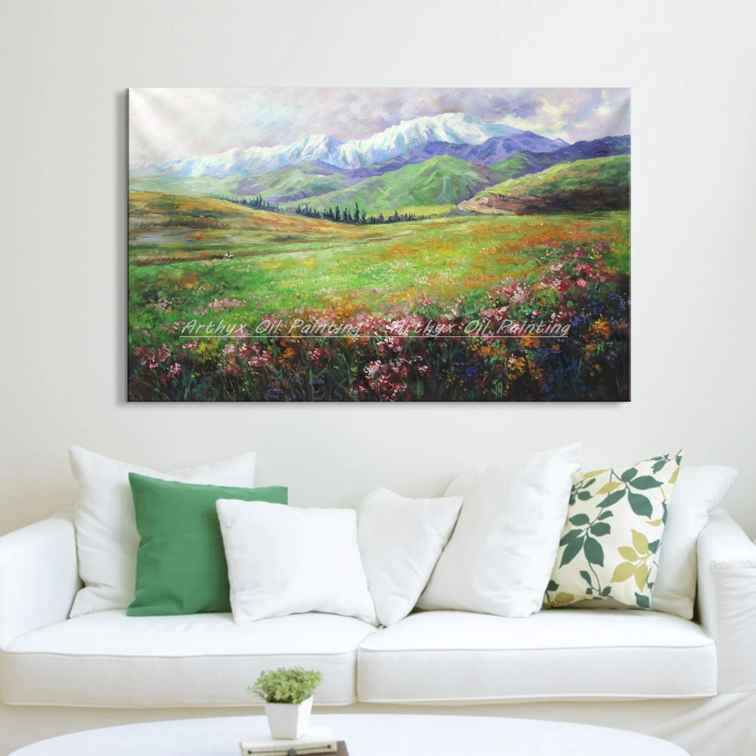 Ручная роспись весенние цветы натуральный пейзаж картина маслом на холсте