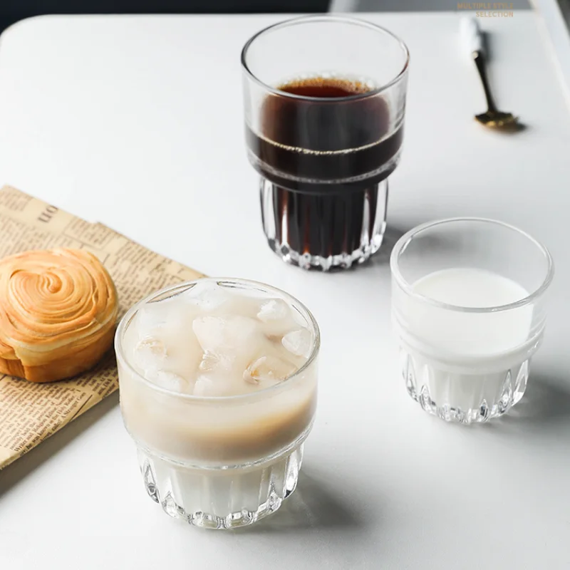 

Creative Nordic Glass Cup Round Unique Breakfast Coffee Cup American Household Transparent Barattoli Vetro Kitchenware EB5BLB