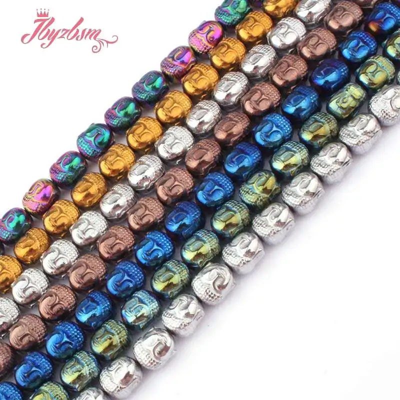 

8x10mm Natural Hematite Beads Buddha Shape Spacer Stone Beads For DIY Necklace Bracelets Jewelry Making Strand 15" Free Shipping