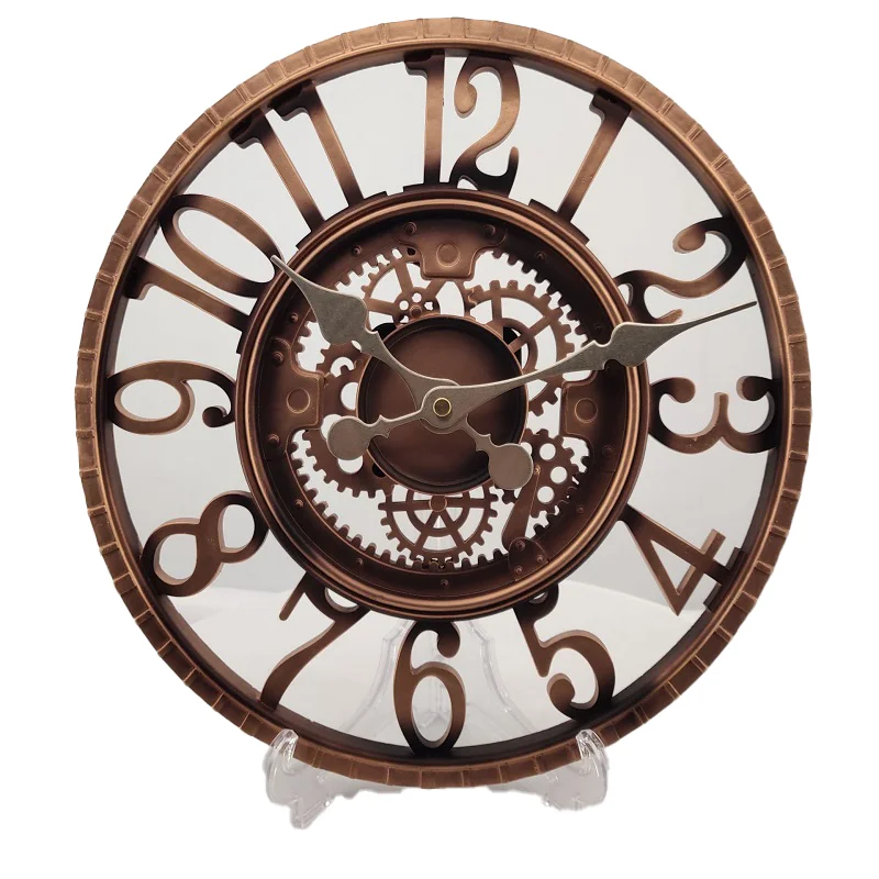 

Водонепроницаемые настенные часы в ретро стиле, уличные украшения для сада, двора, гостиной в скандинавском стиле, медные, с полимерным покр...