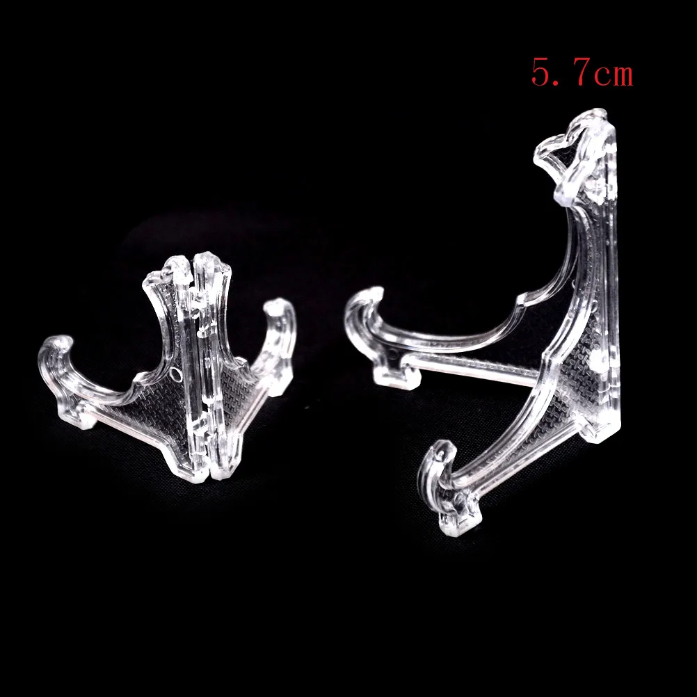 

5pcs/lot Mini Clear Plastice Coin Medal Gem Badge Golf Post Card Easels Coin Display Stand Display Plate Holders 2sizes