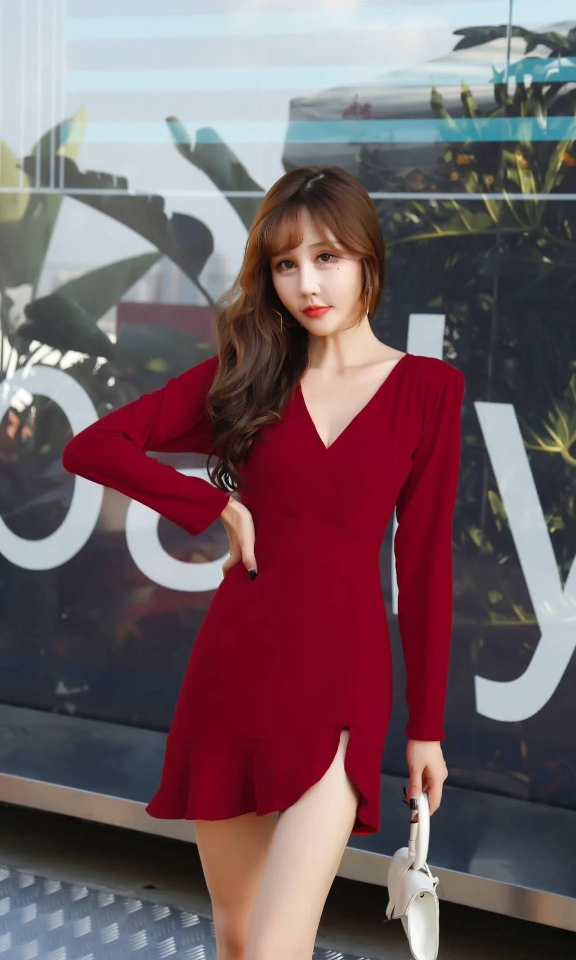 Женская одежда для ранней осени Новое Сексуальное Платье-Русалка с V-образным