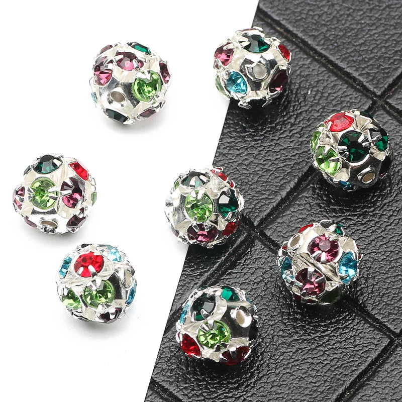 

Круглые шарики 6/8 мм, 50 шт., металлические хрустальные бусины стразы, бусины Bayberry для изготовления ювелирных изделий, браслетов и ожерелий св...