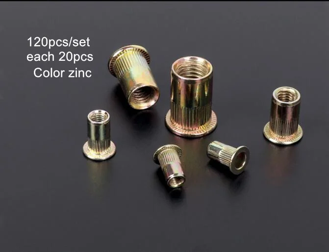 Color zinc 1" 360 мм M3 M4 M5, M6, M8, M10 ручной клепальный пистолет, клепальные инструменты с гайкой установка системы с заклепками гайки - Цвет: Color zinc