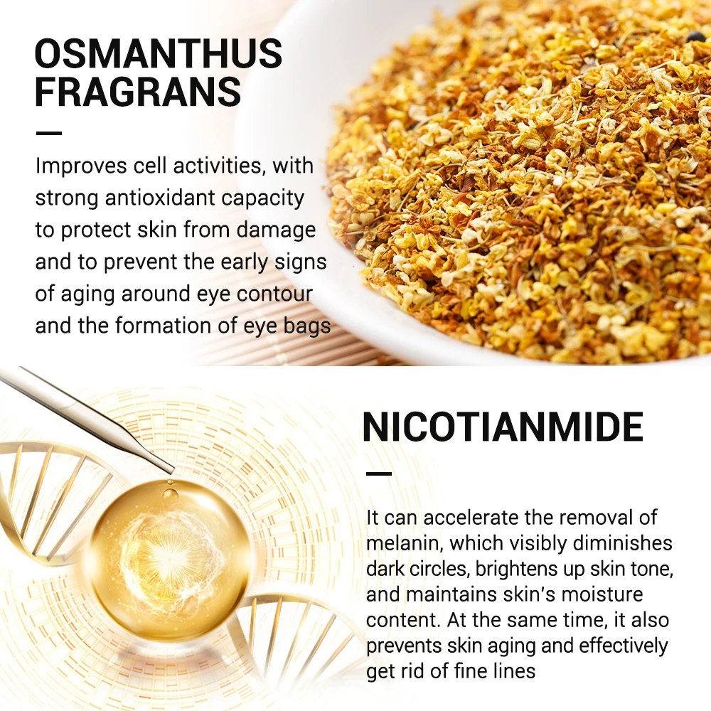 BREYLEE 50 шт/Бутылка Золото османтуса маска для глаз коллаген гель сывороточный