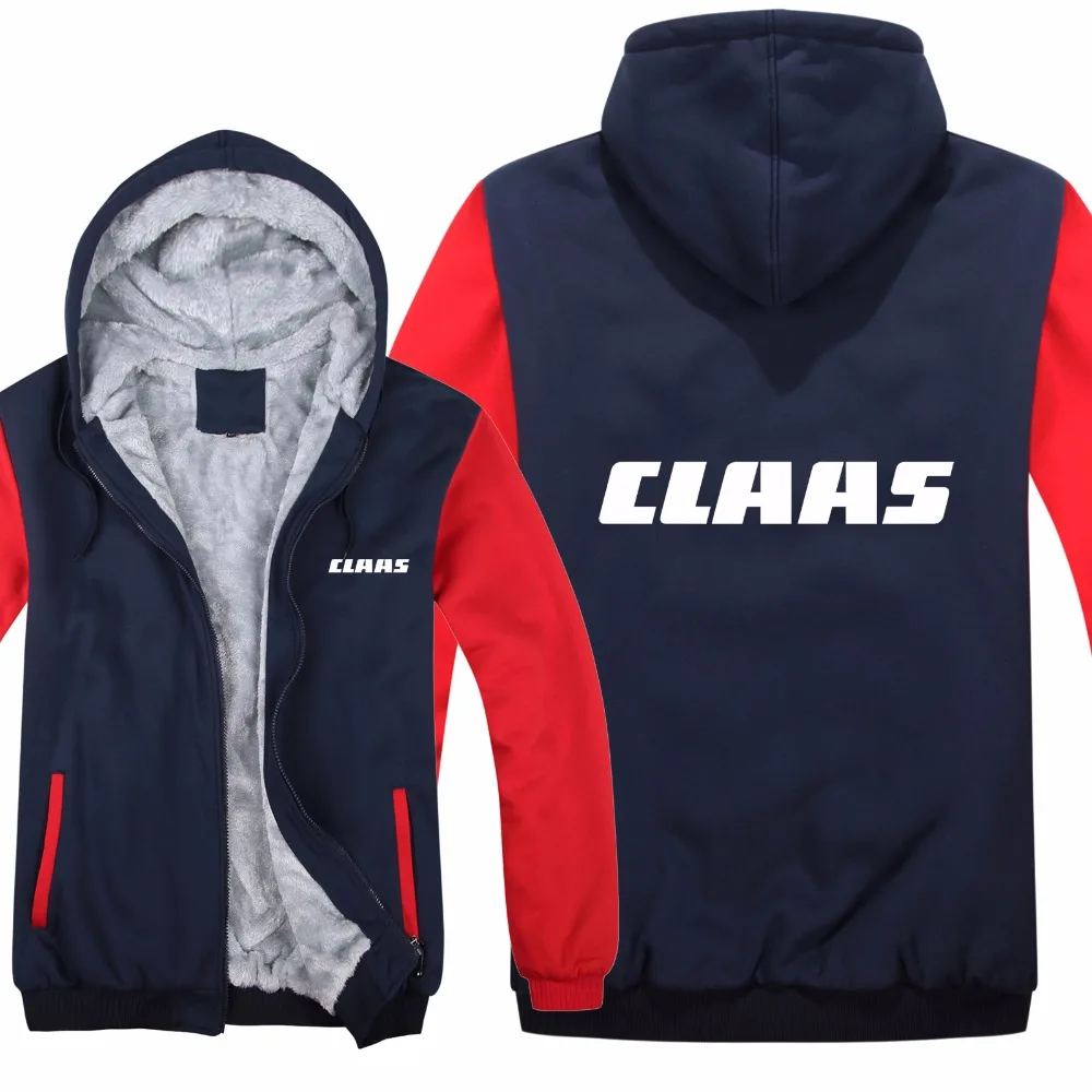 

New Claas Tractor Hoodies Jacket Winter Men Pullover Man Coat Casual Wool Liner Fleece Claas Sweatshirts