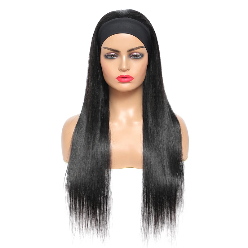 Прямые бразильские натуральные человеческие волосы повязка на голову парики для