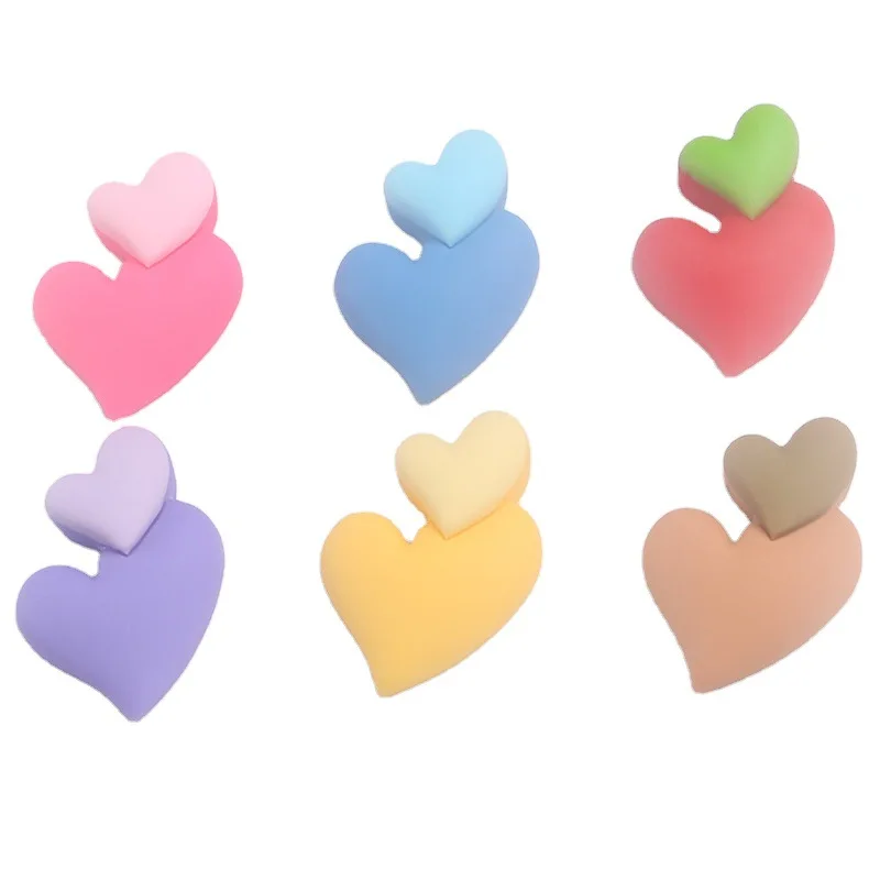 

20Pcs Kawaii Double Heart Flat back Resin Cabochons Scrapbooking Fit Hair Bows Accessories Embellishments DIY Crafts Decoration