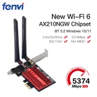 Двухдиапазонный Wi-Fi 6E AX210 2,4 Гбитс PCIe Wi-Fi кард-гигабитный сетевой Bluetooth 5,2 Беспроводной Адаптер 2,4 г5G6 ГГц для настольного компьютера Win 10