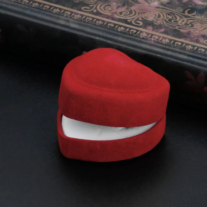 1 шт. бархатная бижутерия в форме сердца дисплей коробка кольца шпильки серьги